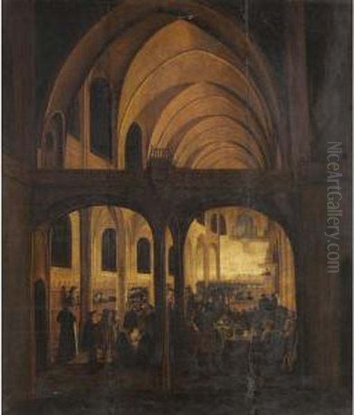 Interior Of A Protestant Church During A Service - view 1
