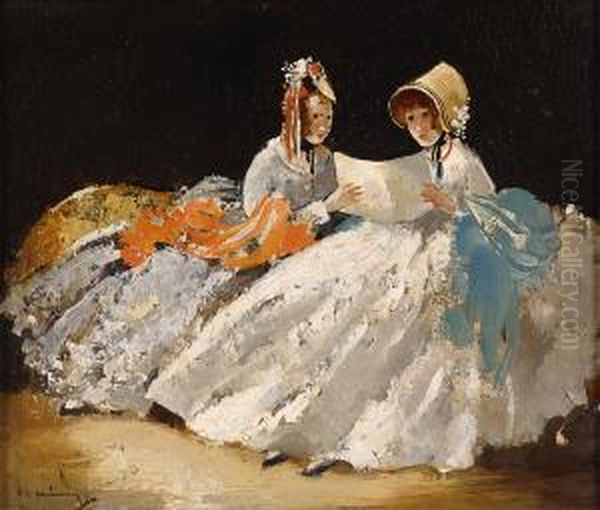 Junge Damen Beim Lesen. - view 1