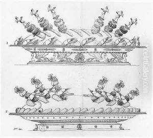 Designs for food decoration from 'L'Art de la Cuisine francaise', 1833