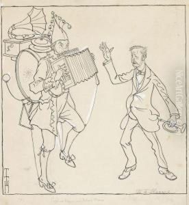 Richard Strauss Und Siegfried Wagner by Thomas Theodor Heine