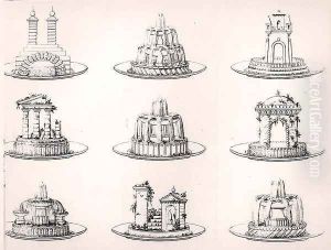 Designs for food decoration from 'Le Cuisinier parisien', pate 21, 1842