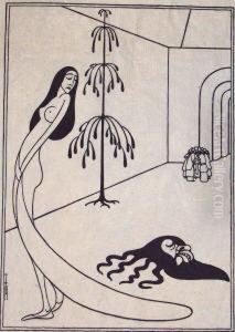 Salome Vor Dem Haupt Des Taufers Johannes by Thomas Theodor Heine