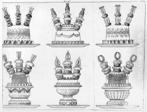 Designs for food decoration from 'Le Cuisinier parisien', 1842