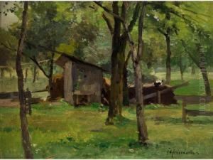 Jagerhutte Im Jungen Laubwald by Karl Adam Heinisch