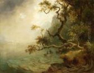 Bergsee Bei Abendsonne. by Heinrich Heinlein