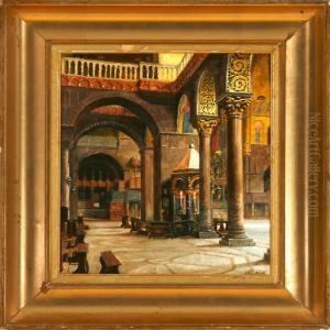 A Churchinterior by Heinrich Hansen