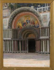 Entrance To Piazza San Marco, Venice by Heinrich Hansen