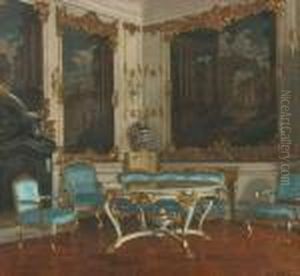 Salon Interior (possibly Frederiksborg Palace, Denmark) by Heinrich Hansen