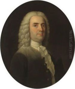 Portrait Of A Gentleman, Bust-length, In A Grey Coat With Goldtrim by John Theodore Sen Heins