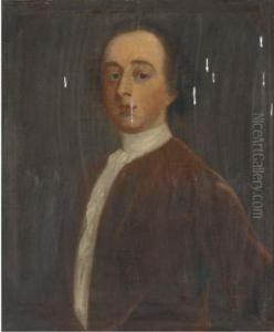 Portrait Of A Gentleman, 
Traditionally Identified As Lord Weymouth,bust-length, In A Brown Coat 
And White Stock