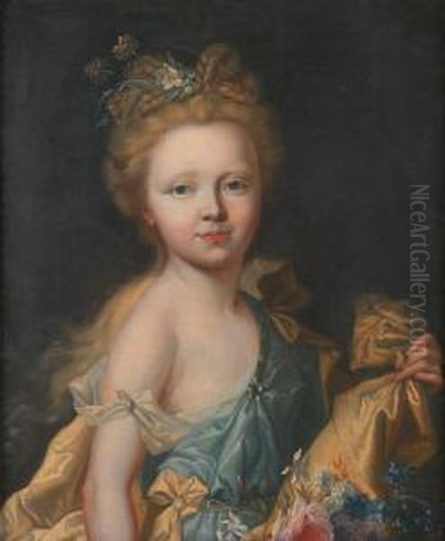 Portrait De Petite Fille A La Couronne De Fleurs - view 1