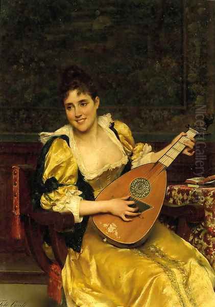 Playing the lute - view 1