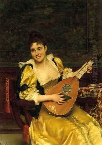 Playing the lute by Tito Conti