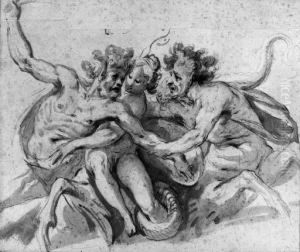 Two Water Centaurs Raping A Woman by Joseph Heinz I