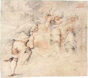 The Madonna Asleep In A Landscape, Surrounded By Angels The Madonna Asleep In A Landscape, Surrounded By Angels