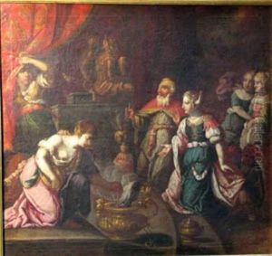 King Salomon Making Offers To The Idol