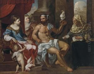 Hercules Spinning Thread In Omphale's Palace by Johann Heiss