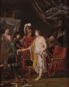 Alexander Der Grosse Uberlasst Dem Maler Apelles Seine Geliebte Campaspe by Johann Heiss