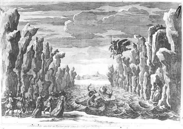 Set design by Torelli for 'Andromede' - view 1