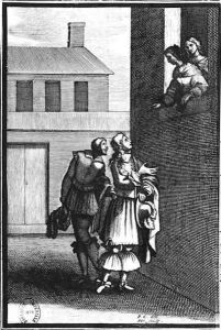 Frontispiece of 'Le Menteur' by Francois Chauveau