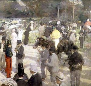 View of the paddock, 1907 by Frantz Charlet
