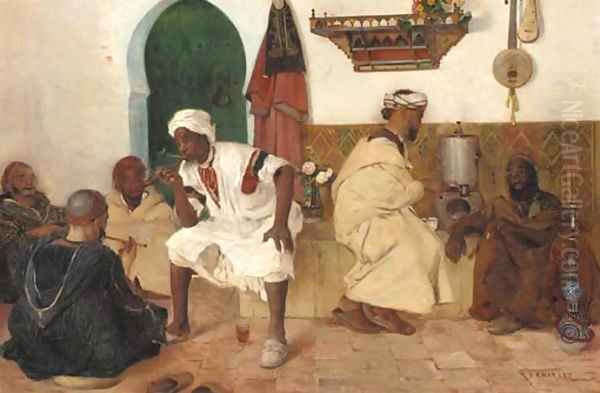Arab guards smoking - view 1