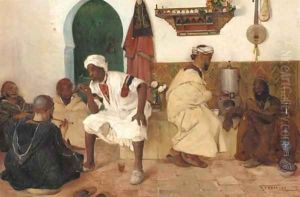 Arab guards smoking by Frantz Charlet