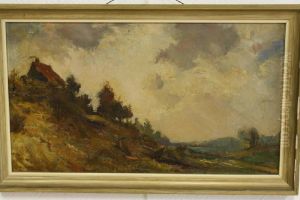 Landschap Met Huis Op Een Heuvel. by Fransiscus Willem Helfferich