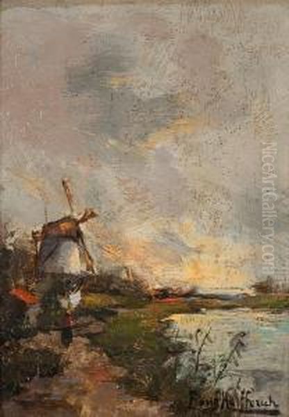Landschaft Mit Windmuhle - view 1