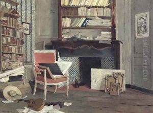 Interior of the Study of Doctor X by Jean-Charles Cazin