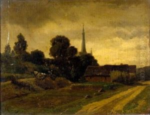 Vue De Village by Pierre Jean Hellemans