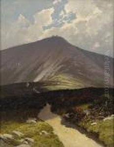 Weite Gebirgslandschaft. by Rudolf Hellgrewe