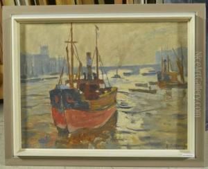 Schiff Auf Themse. by Rudolf Hellwag
