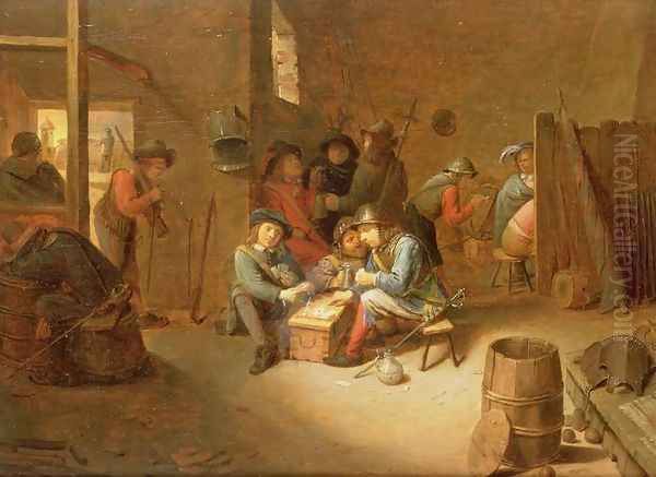 A Guardroom Interior with Soldiers playing Cards - view 1