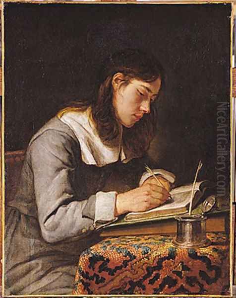 Young Man Writing - view 1