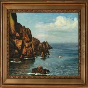 Coastal Scene With Bigrocks by Viggo Helsted