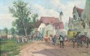 Sonntagliches Treiben Vor Der Dorfschanke