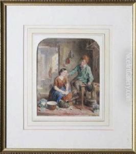 A Scene In A Victorian Scullery by William Hemsley