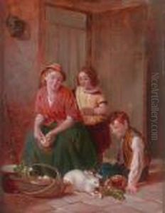 Feeding The Rabbits by William Hemsley