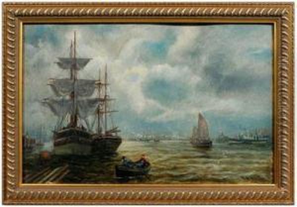 Busy Harbor Scene - view 1