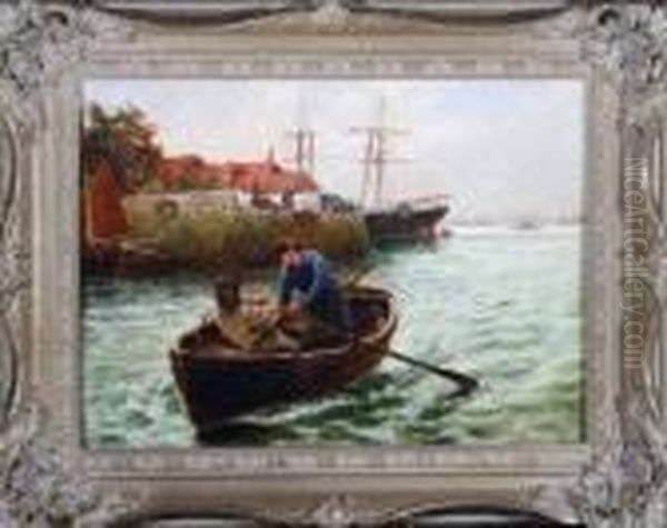 Two Men In A Rowing Boat On The River Tyne - view 1