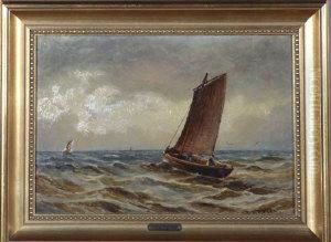 Fishing Boats Putting Out To Sea by Bernard Benedict Hemy