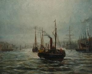 The Pool Of London by Bernard Benedict Hemy