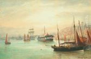 An Estuary Scene With Fishing Boats, South Shields