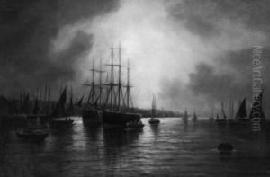The Fishing Fleet Returning At Dusk by Bernard Benedict Hemy