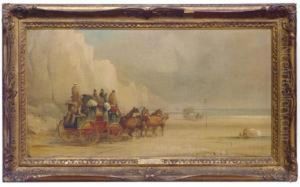 London-dover Mail Coach Ferrying A River; And A Companionpainting