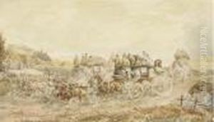 Two Opposition Coaches Passing At Speed by Charles Cooper Henderson