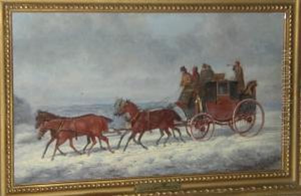 Coach Travelling In The Snow - view 1