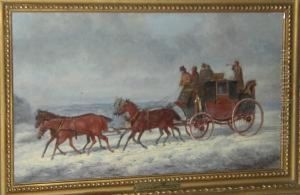 Coach Travelling In The Snow
