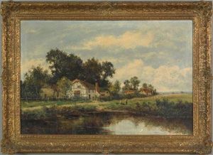 Pastoral Landscape With Houses by Henderson, James